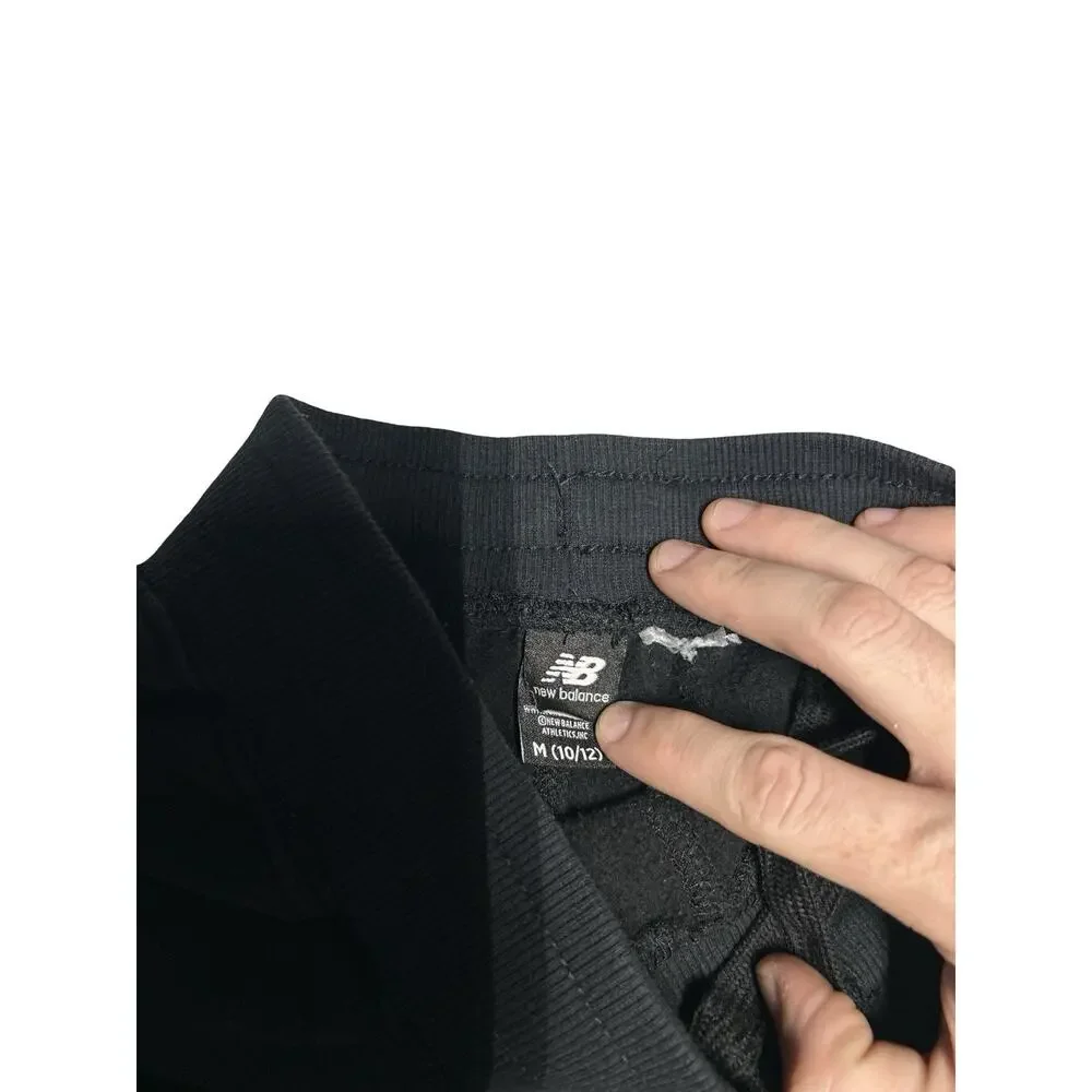New Balance Kids Medium 10-12 Black Athletic Shorts Logo Sweat Shorts Unisex